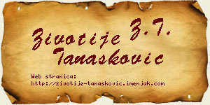 Životije Tanasković vizit kartica